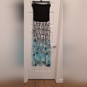 Black and Blue Floral Maxi Dress